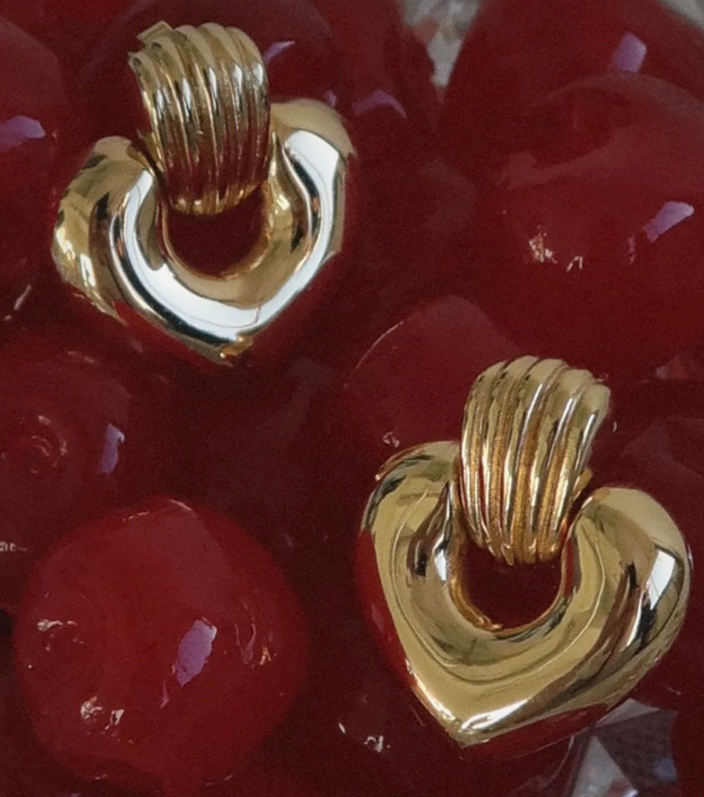 Bold Heart Drop Earrings